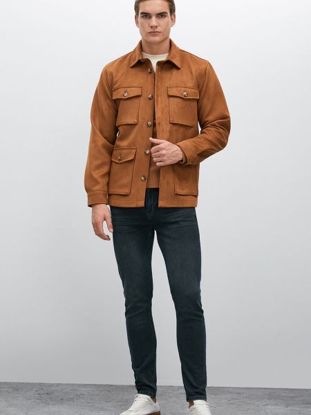 Куртка на пуговицах с карманами Koton коричневая