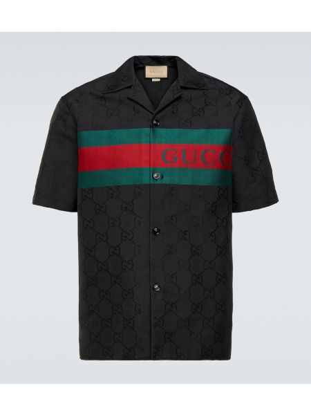 Жаккардовая рубашка Gucci черная