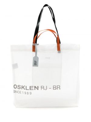 Τσάντα shopper με διαφανεια Osklen λευκό