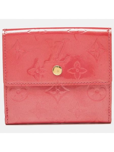 Billetera pequeña de cuero retro Louis Vuitton Vintage rojo