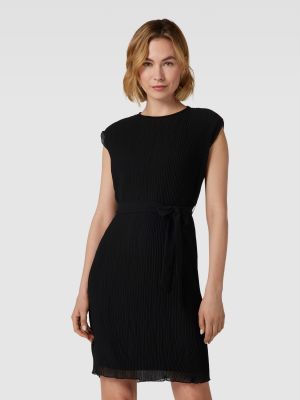 Sukienka midi z wiskozy z krótkim rękawem Esprit Collection czarna