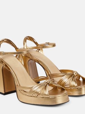 Sandale din piele cu platformă Souliers Martinez auriu