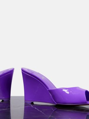Sandale din piele de lac Christian Louboutin violet