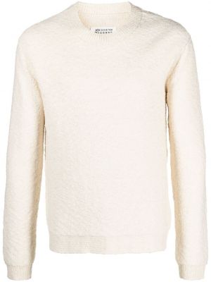 Пуловер с кръгло деколте Maison Margiela бяло