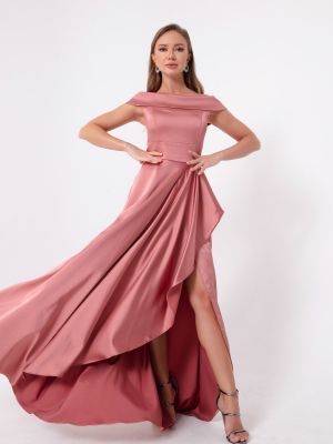 Asymetrické večerní šaty Lafaba růžové