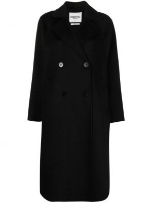 Černý vlněný kabát Essentiel Antwerp