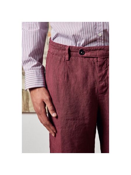 Pantalones chinos de lino Massimo Alba rojo