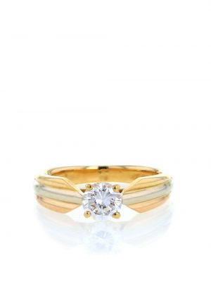 Złoty z diamentem pierścionek Cartier
