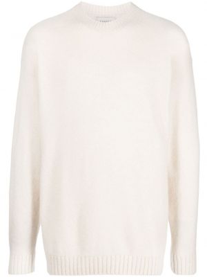 Пуловер с кръгло деколте Laneus бяло