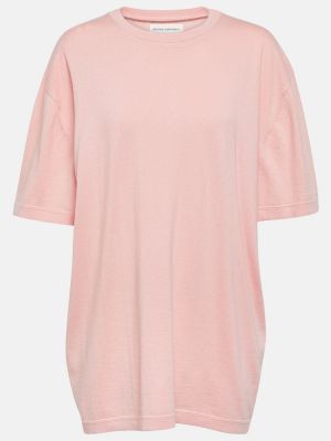 Bombažna majica iz kašmirja Extreme Cashmere roza
