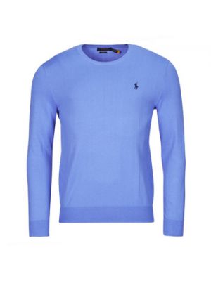 Dzianinowy sweter slim fit Polo Ralph Lauren niebieski