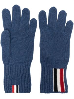 Rękawiczki w paski Thom Browne niebieskie