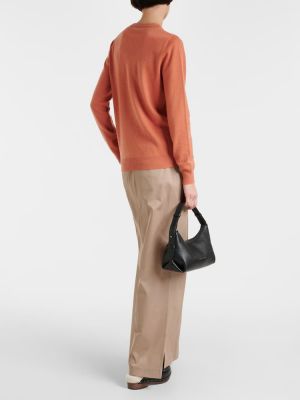 Кашмирен пуловер Brunello Cucinelli оранжево