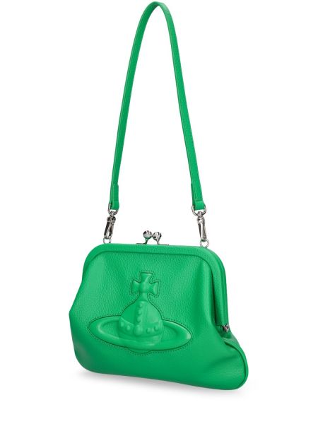 Bolso clutch de cuero de cuero sintético Vivienne Westwood verde