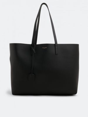 Кожаная сумка шоппер Saint Laurent черная