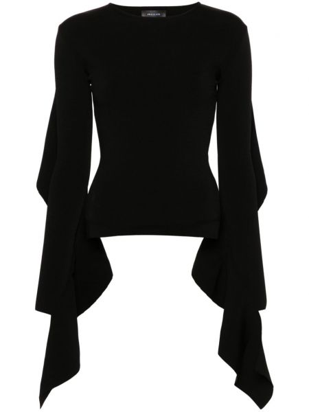 Haut en tricot asymétrique Mugler noir