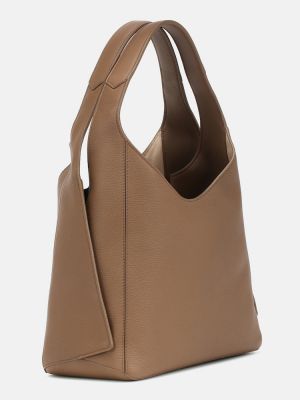 Δερμάτινη τσάντα shopper Loro Piana καφέ
