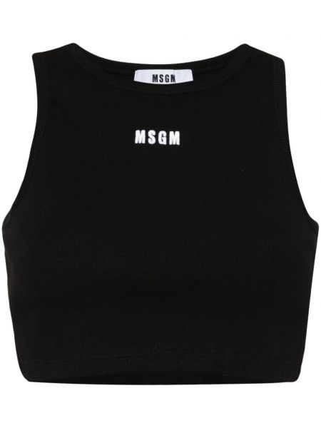 Işlemeli kırpma üst Msgm siyah