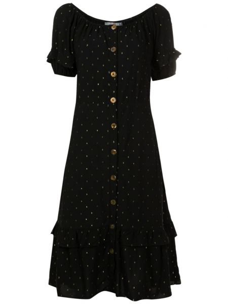 Πουπουλένια φόρεμα με κουμπιά Amapô μαύρο