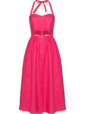 Λινή ολόσωμη φόρμα Reformation ροζ
