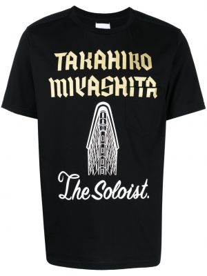 Памучна тениска с принт Takahiromiyashita The Soloist черно