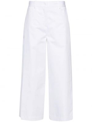 Pantaloni din bumbac Semicouture alb