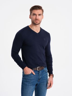 Džemper s v-izrezom Ombre plava