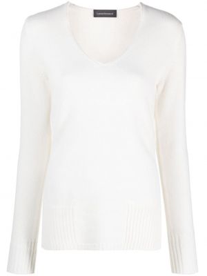 Пуловер с v-образно деколте Lorena Antoniazzi бяло