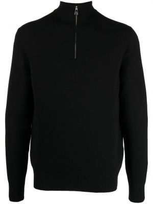 Vlněný svetr na zip Dunhill černý