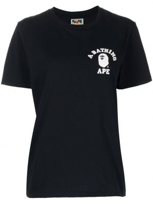 Памучна тениска с принт A Bathing Ape® черно