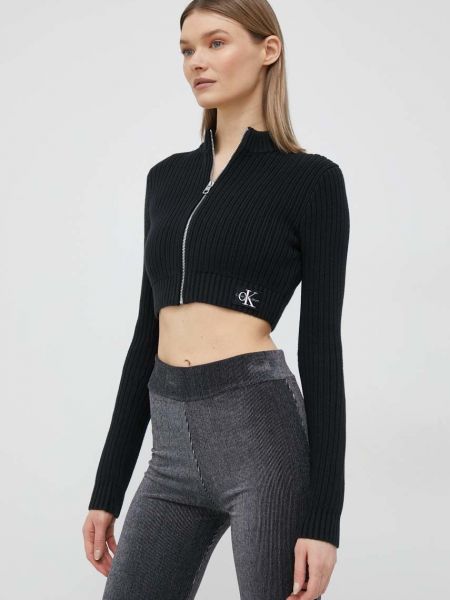 Памучен дънков елек Calvin Klein Jeans черно