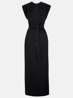 Βαμβακερή μεταξωτή μάξι φόρεμα Wardrobe.nyc μαύρο