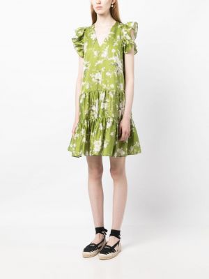 Geblümtes kleid aus baumwoll mit print Erdem grün