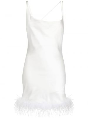 Коктейлна рокля с пера Loulou бяло