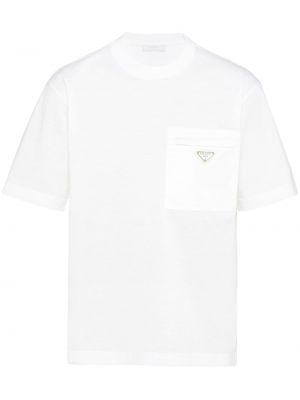 Bavlněné tričko Prada bílé