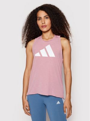 Тениска на райета Adidas розово