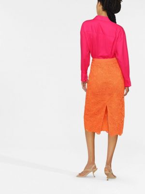 Krajkové pouzdrová sukně Self-portrait oranžové