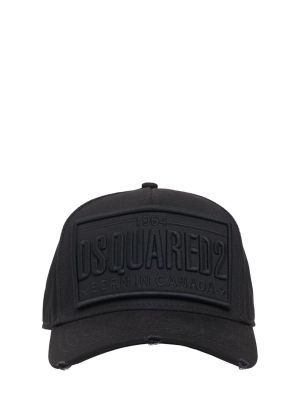 Gorra de algodón Dsquared2 negro