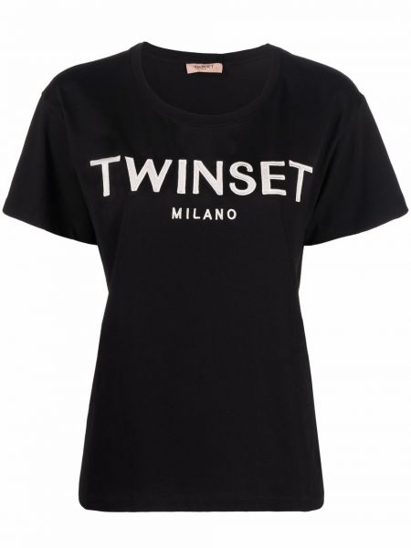 Camiseta con estampado Twinset negro