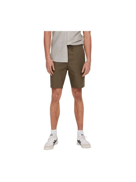 Leinen shorts Only & Sons grün