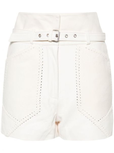 Usnjene kratke hlače Iro bela