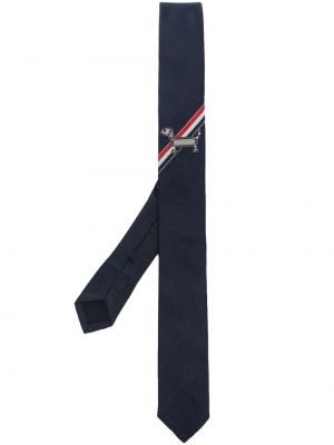 Жакардова копринена вратовръзка Thom Browne синьо