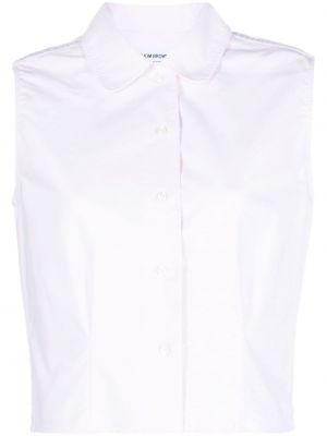 Βαμβακερό αμάνικο πουκάμισο Thom Browne ροζ