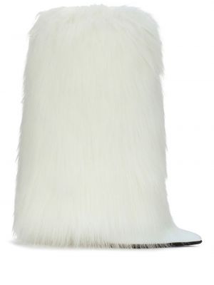 Μποτάκια με γούνα Dolce & Gabbana λευκό