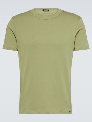 Βαμβακερή μπλούζα από ζέρσεϋ Tom Ford πράσινο