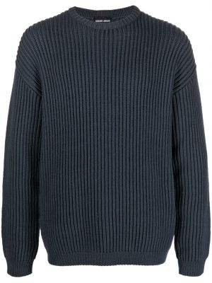 Chunky пуловер Giorgio Armani синьо