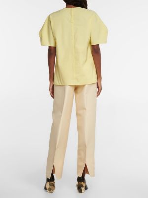 Памучна блуза Jil Sander жълто