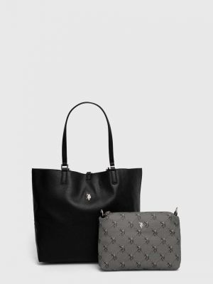 Черная двусторонняя сумка шоппер U.s. Polo Assn.