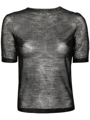 Прозрачна тениска Acne Studios черно