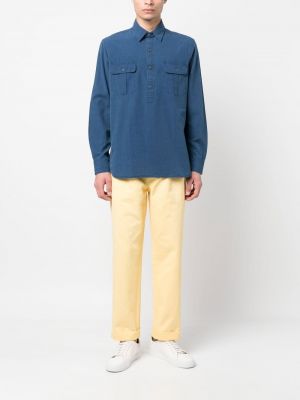 Prošívané bavlněné polokošile s dlouhými rukávy Polo Ralph Lauren